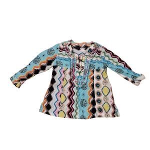 Like New ~ Amy Coe Bright Print Hippie Cotton Infant Blouse 18M